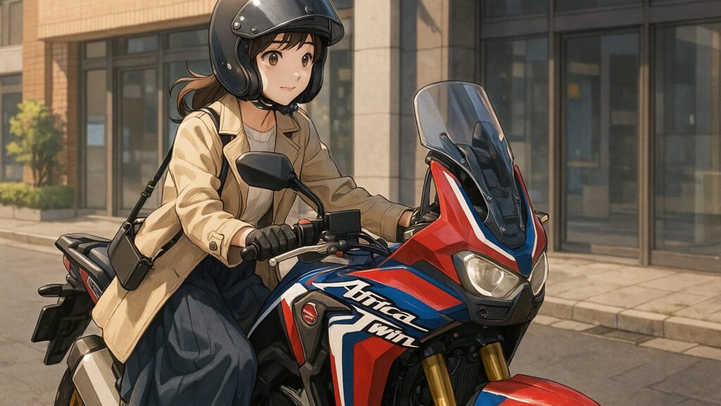街乗りで映えるアドベンチャーバイク女子ファッション