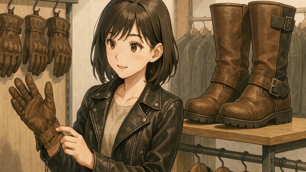 革ジャンに似合うグローブとブーツ