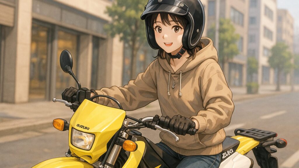 パーカーやアクセサリーで個性を演出