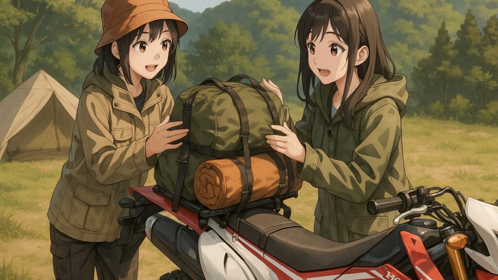 オフロードバイク積載の基本と荷物の積み方