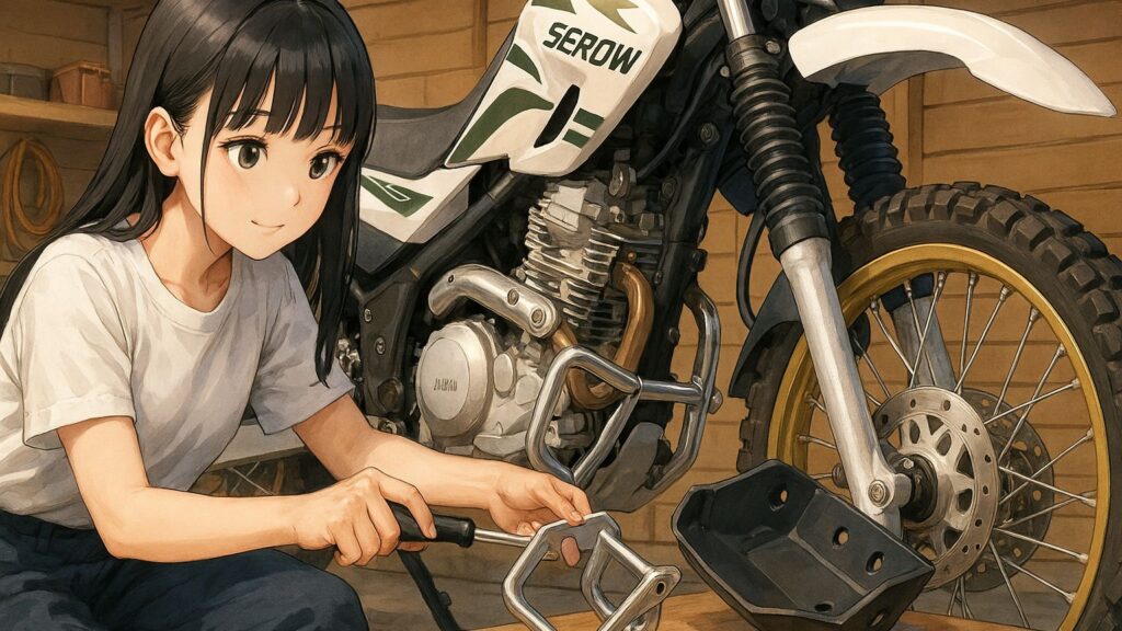 セロー250向けエンジンガードの取り付け方法と実践情報