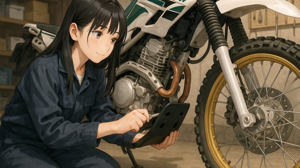 セロー250用アンダーガードの取り付けと実用性