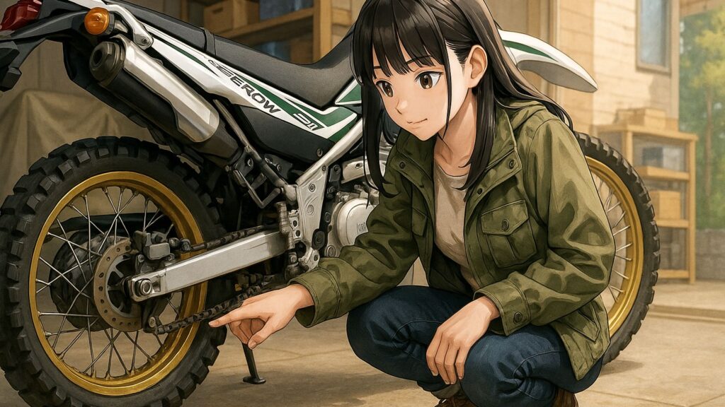 チェーン張り調整とたるみ量