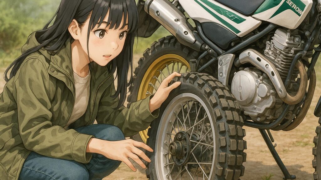 リアホイールのサイズと材質