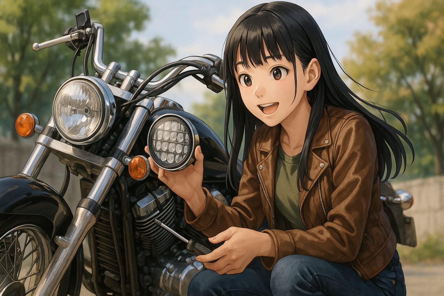 アメリカンバイクのヘッドライト交換！車検対応LEDや種類を解説