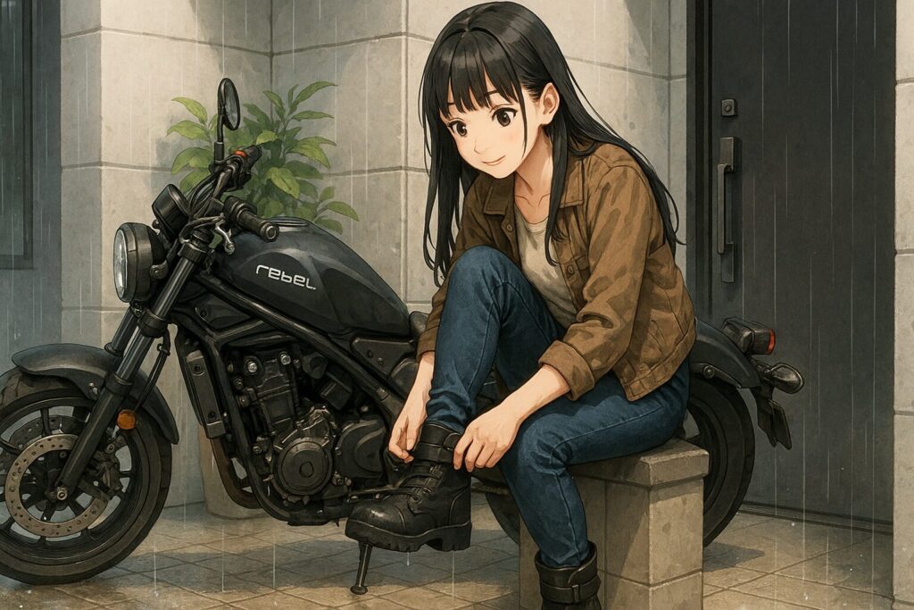 ツーリング中の雨も安心の防水靴