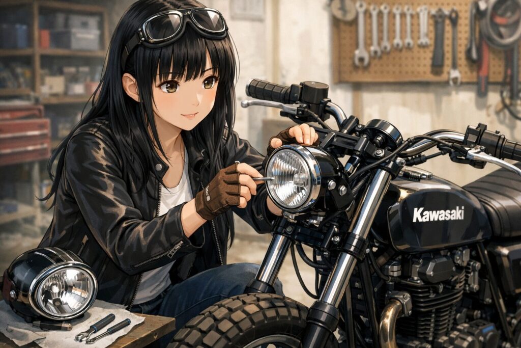 250TRに似合うベーツライトのサイズと固定方法