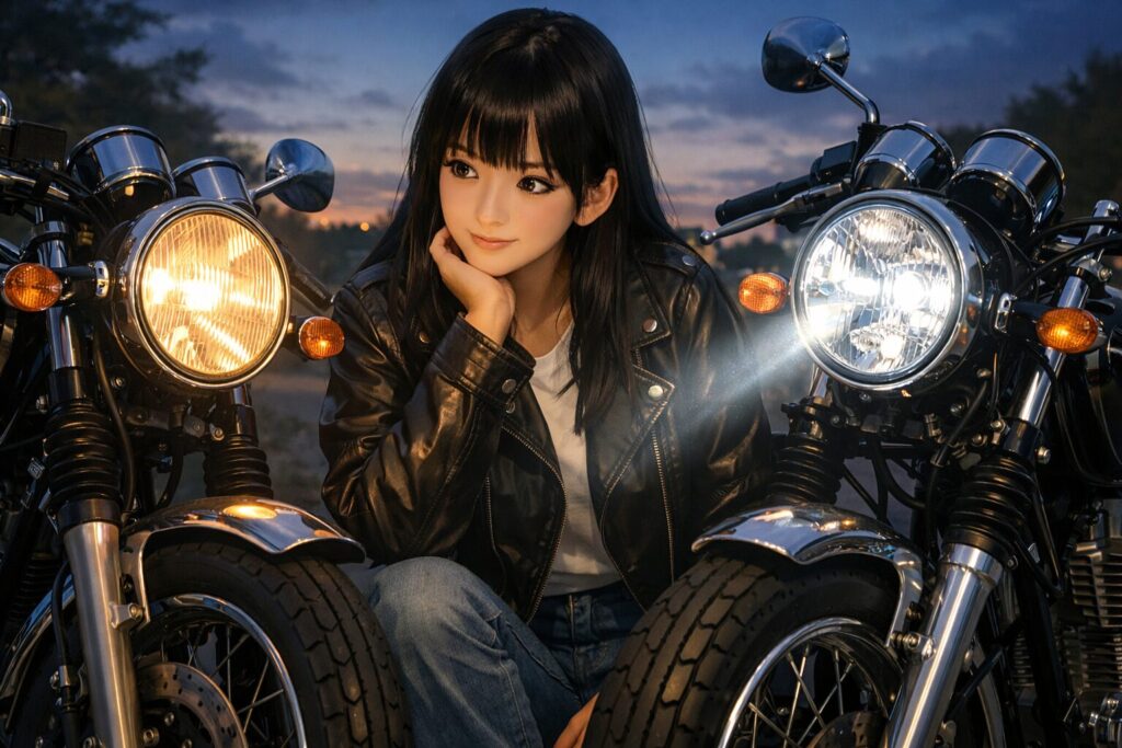 ガラスレンズとマルチリフレクターの配光性能の差