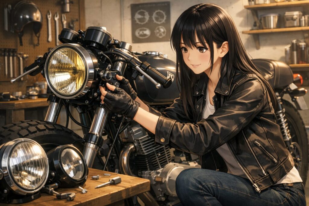 車種別で見るカフェレーサーのヘッドライト装着術