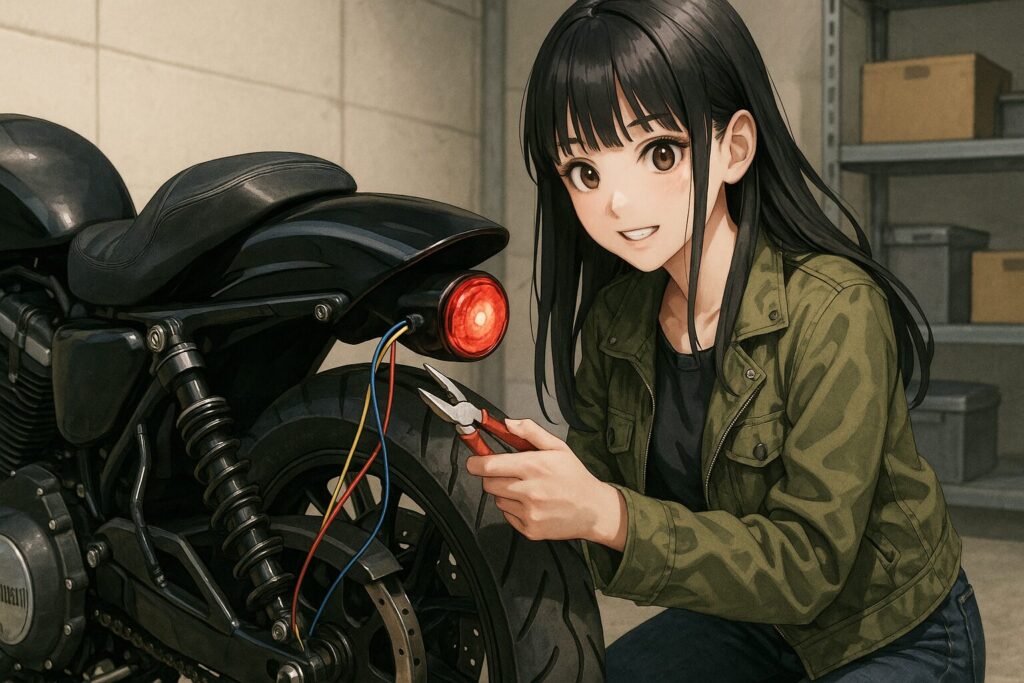 カフェレーサー用テールランプの配線と加工