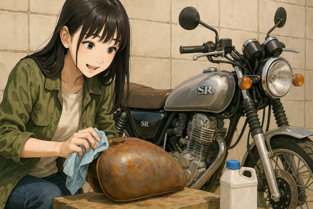 中古タンクのサビ取りとコーティング手順