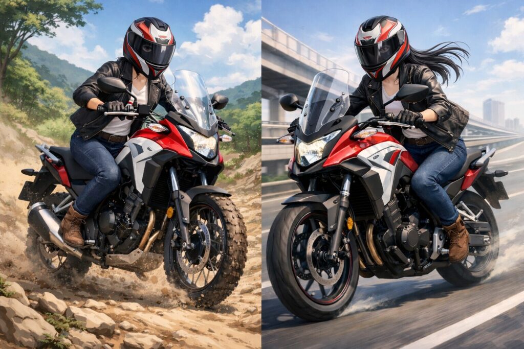 オフロードと高速走行の快適性を両立する設計