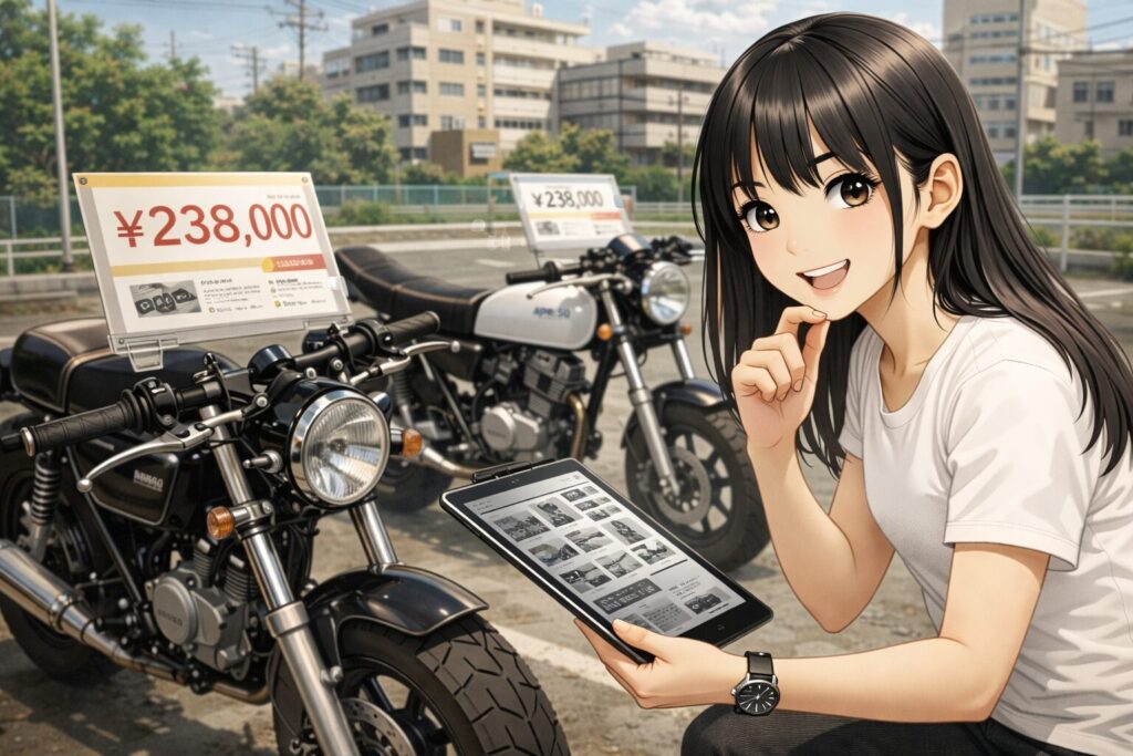 中古車両やパーツの相場価格とリセールバリュー