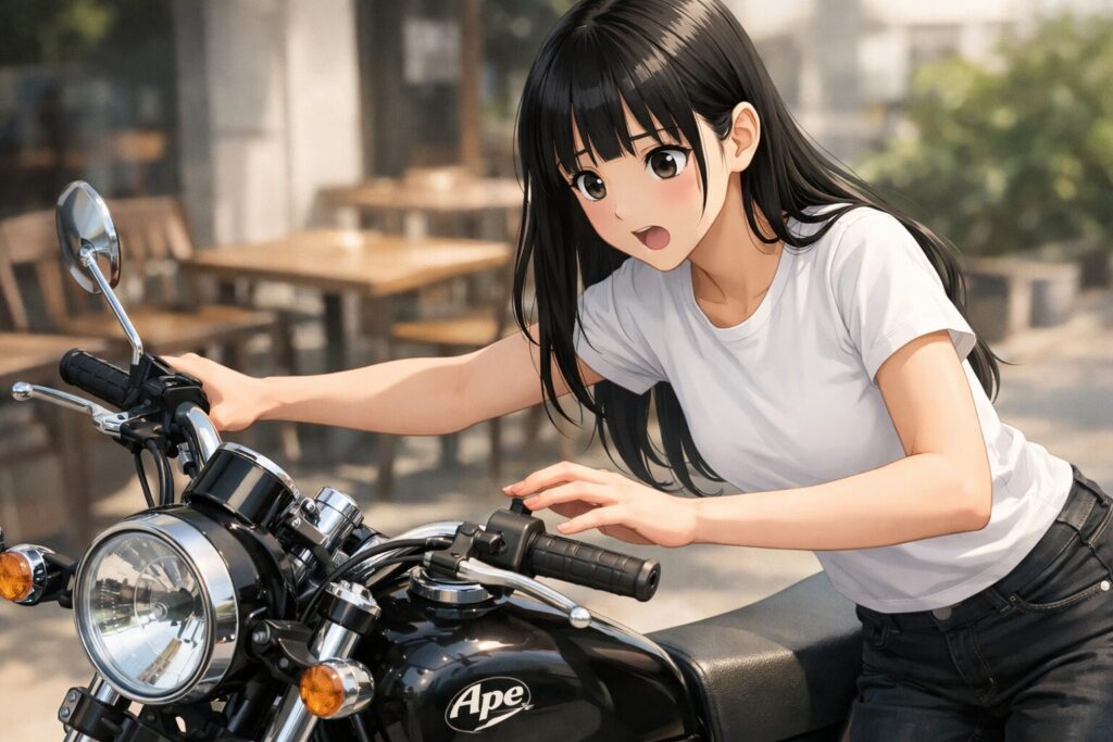 ハンドルストッパーで防ぐガソリンタンクの凹み