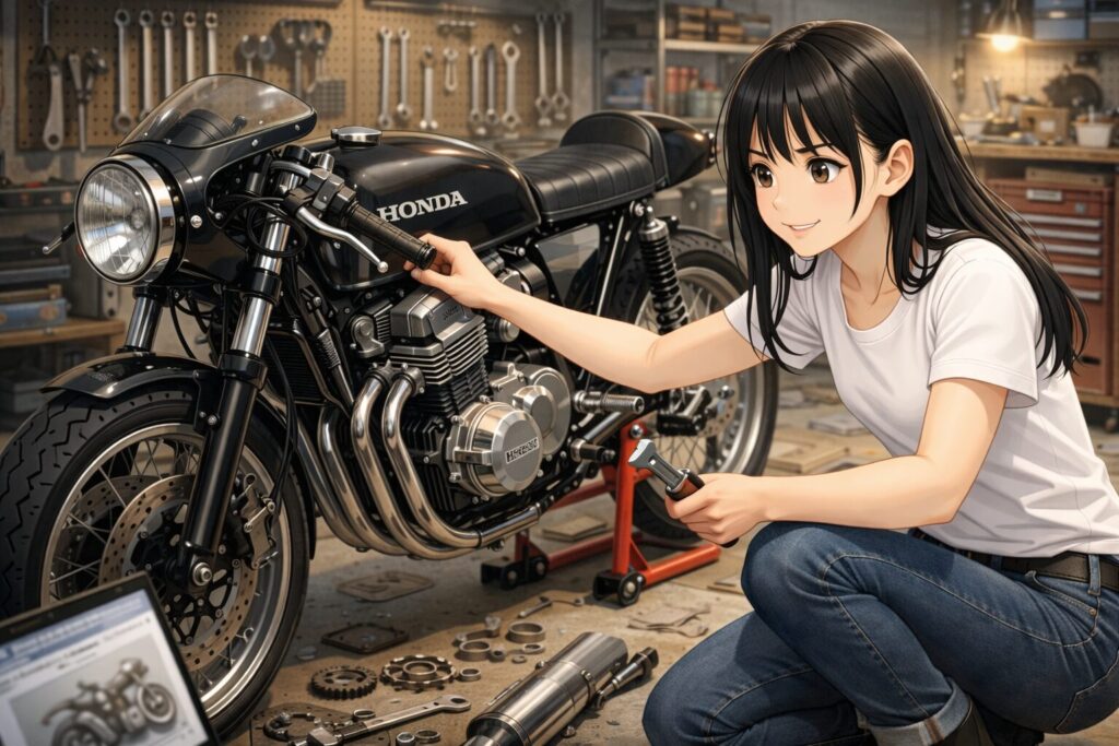 CB750FOURのカフェレーサーのカスタム術