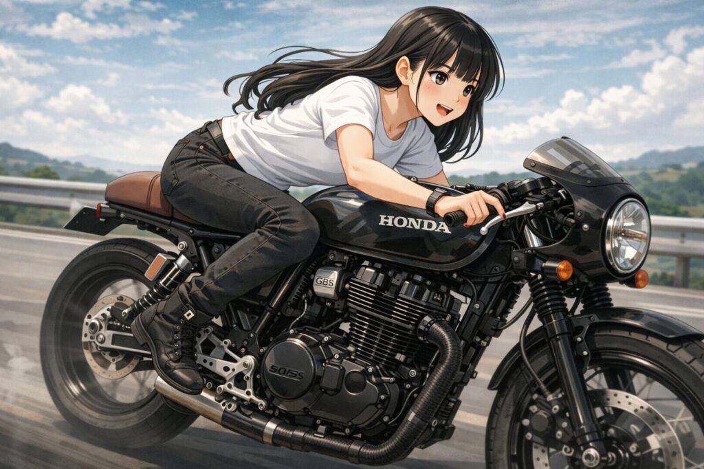 バックステップ装着による姿勢と操作性の改善