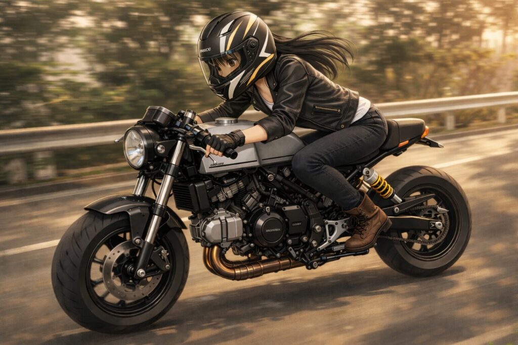 バックステップ装着による操作性と姿勢の改善