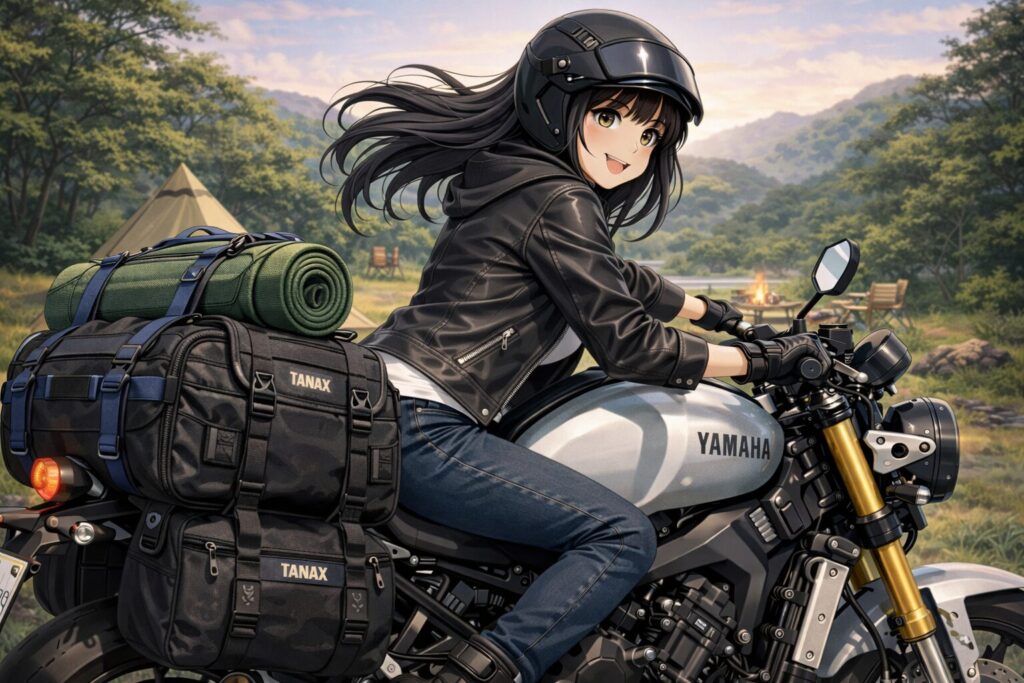 タナックスのバッグでキャンプツーリングへ