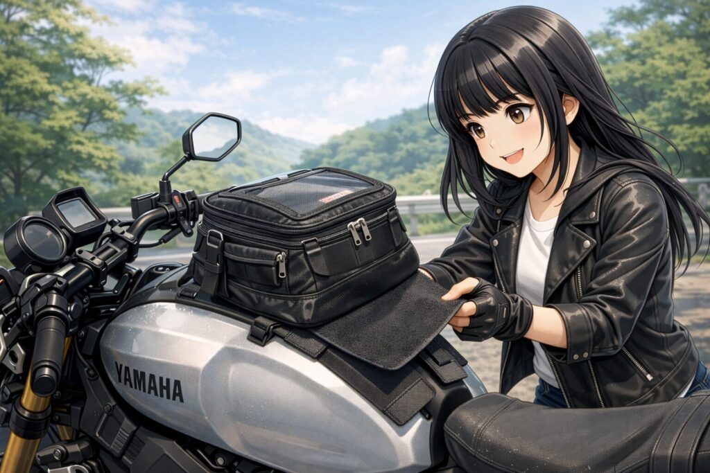 タンクバッグ使用時のタンク傷防止対策