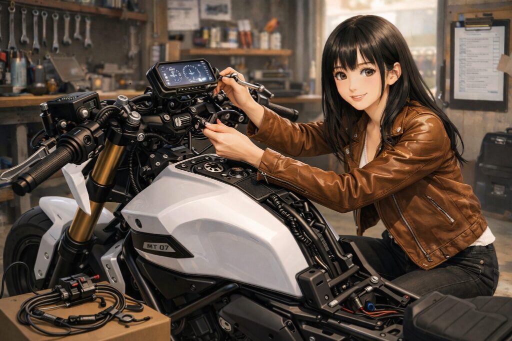 セパハン装着時の干渉対策とメーター移設