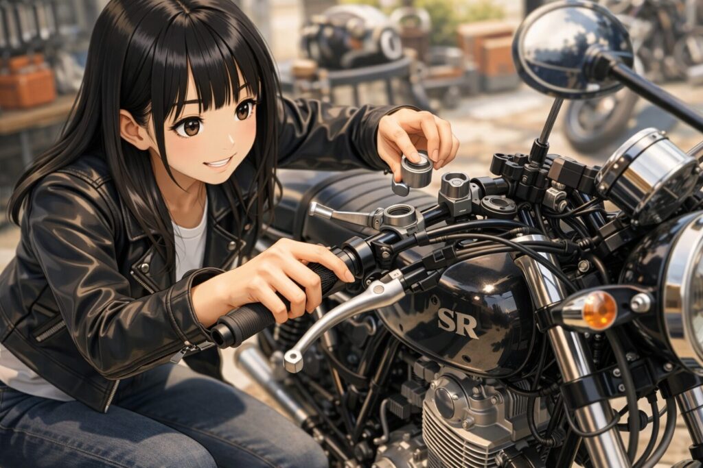 スペーサーによるハンドル対策で前傾を緩和する