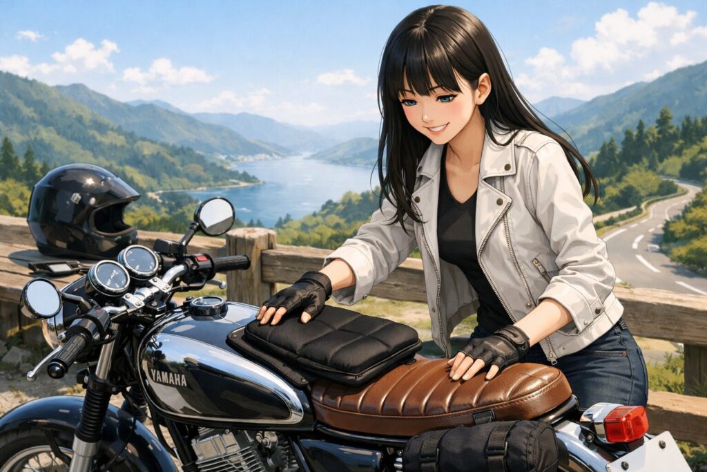 シートのカスタムやゲルザブでツーリングを快適に