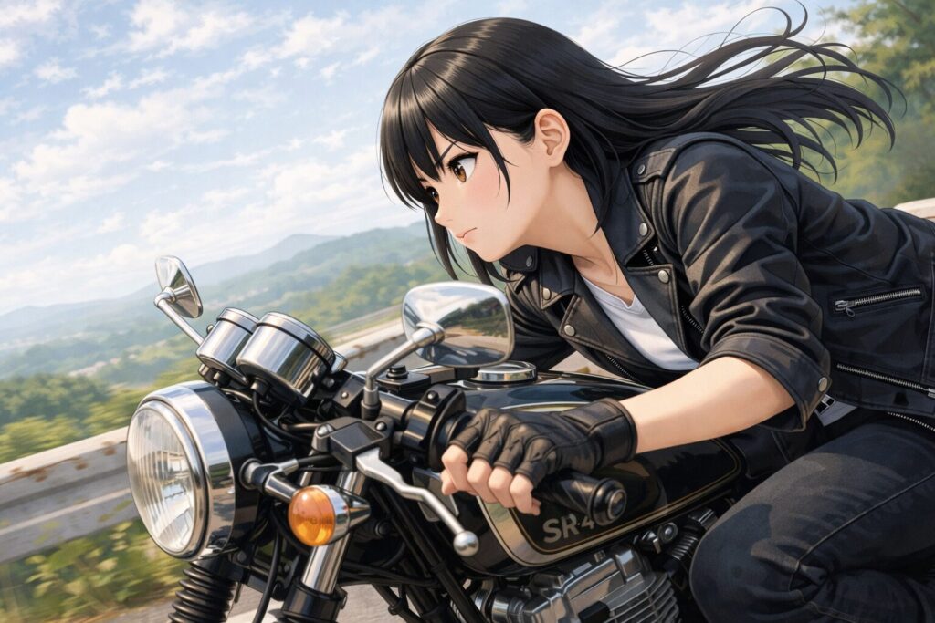 首や肩が凝るライディング中の視線と首の角度