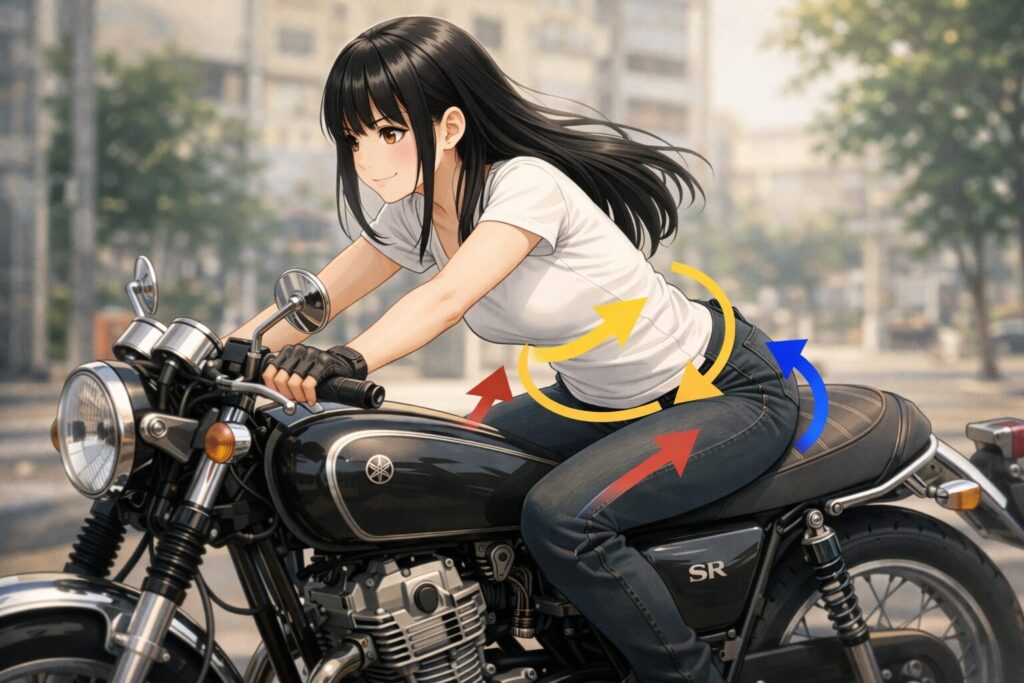 腹圧とニーグリップを意識した疲れない乗り方のコツ