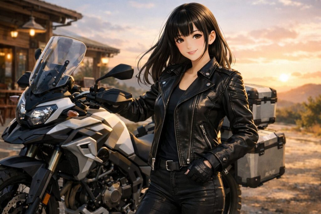 アドベンチャーバイクに革ジャンを合わせる新常識