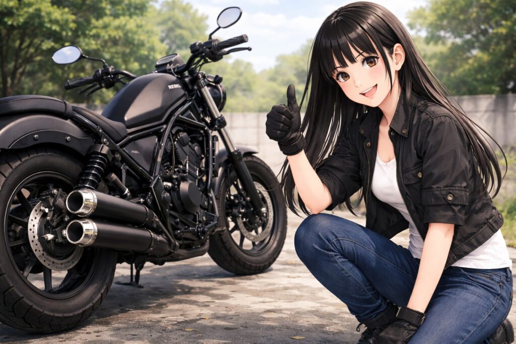 理想のレブル250をマフラーの二本出しで