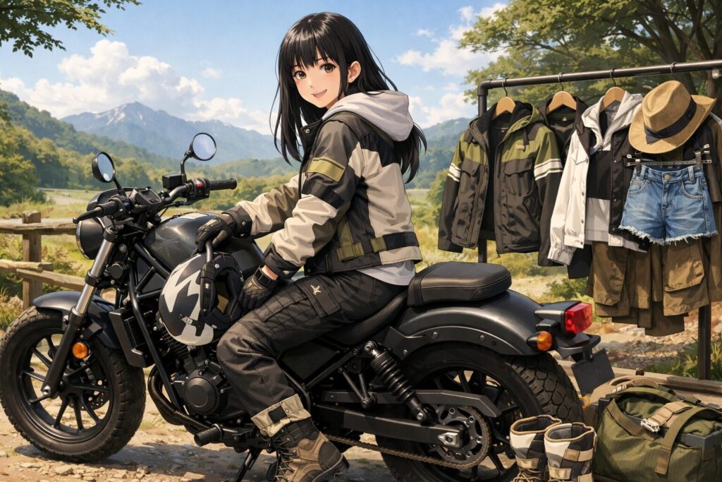 バイク女子向けのレブル250に似合う服装の提案
