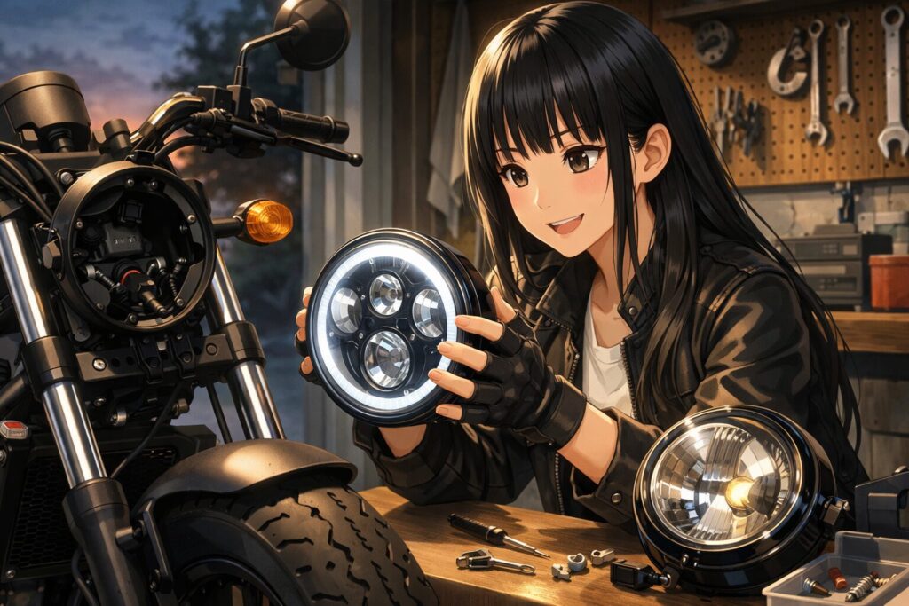 レブル250のヘッドライトがダサい不満の解消法