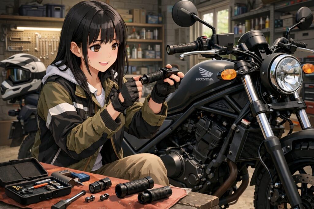 バーエンドやグリップ交換による振動対策の基本