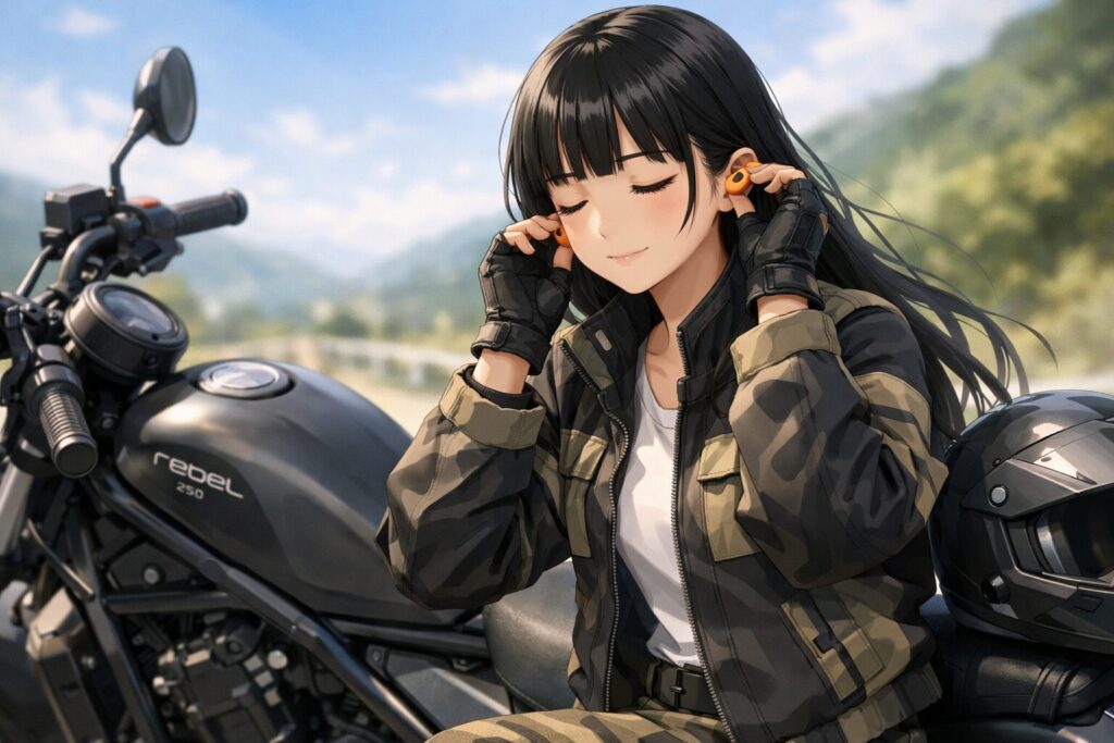 耳栓の活用で風切り音と精神的ストレスを防ぐ