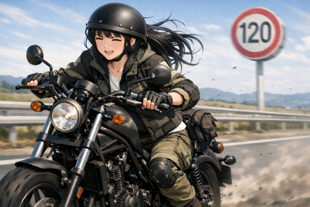 単気筒エンジンの強い振動と120km走行の限界