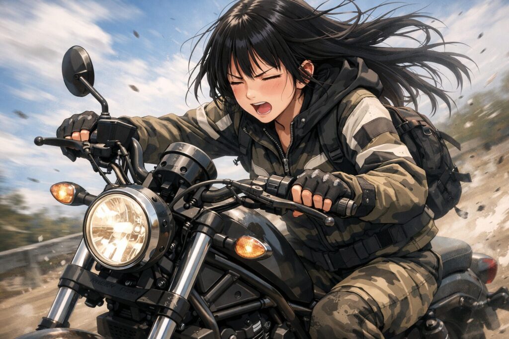 ネイキッド特有の激しい風圧による全身の疲労