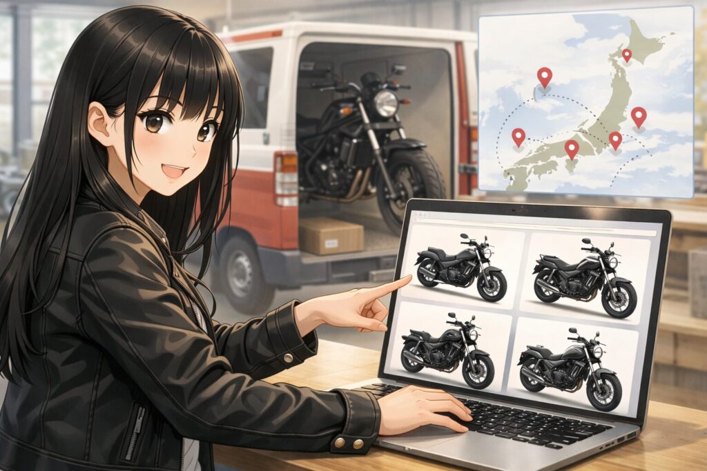 全国店舗から理想のレブル250を取り寄せできる仕組み