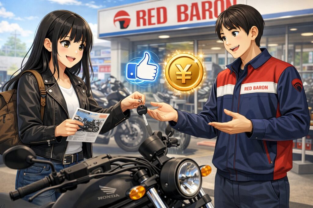 レブル250の中古をレッドバロンで購入するメリット