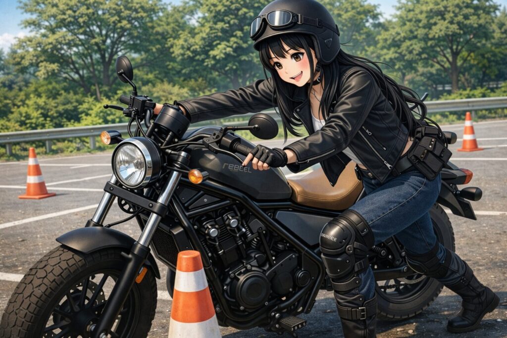 取り回しのコツと立ちゴケを防ぐ安全装備