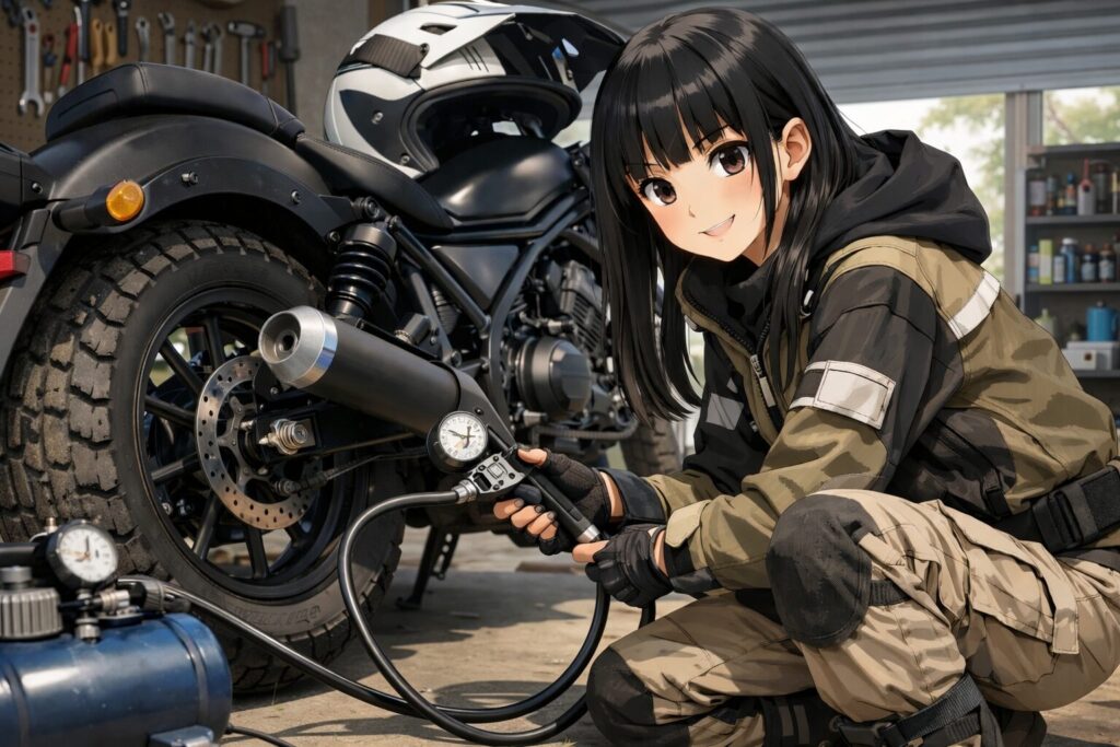 前後共通で200kPaとなる純正の指定空気圧