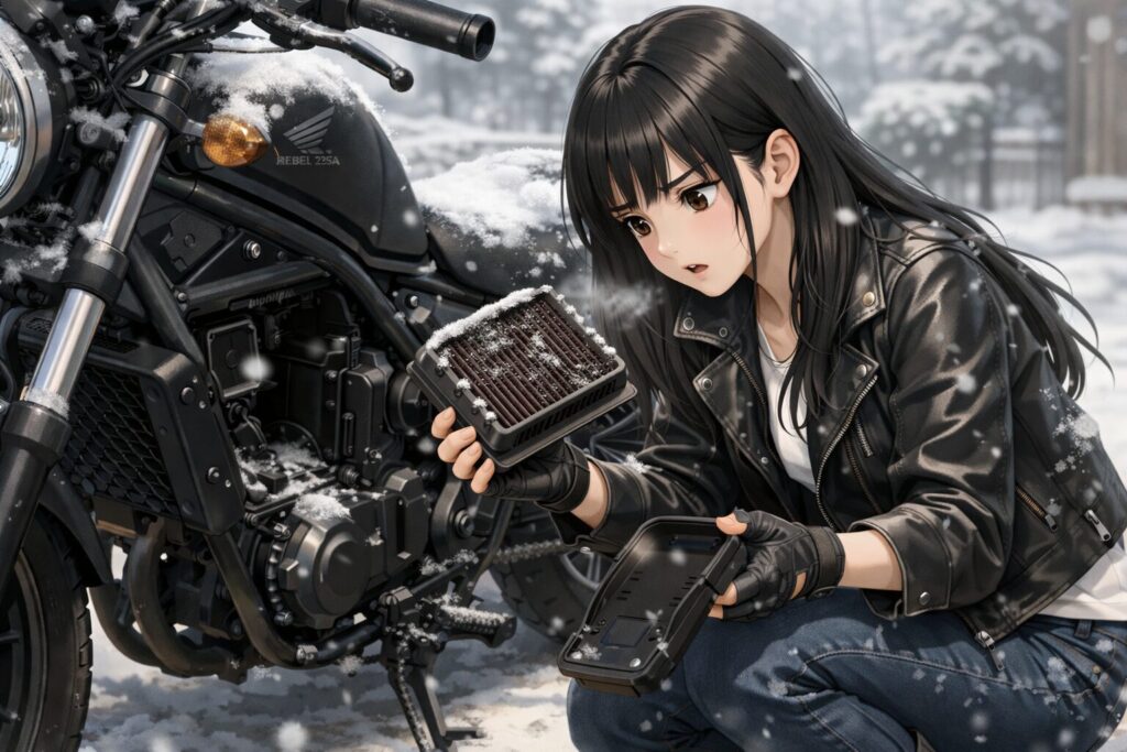 冬場の電圧低下やエアクリーナーの目詰まり