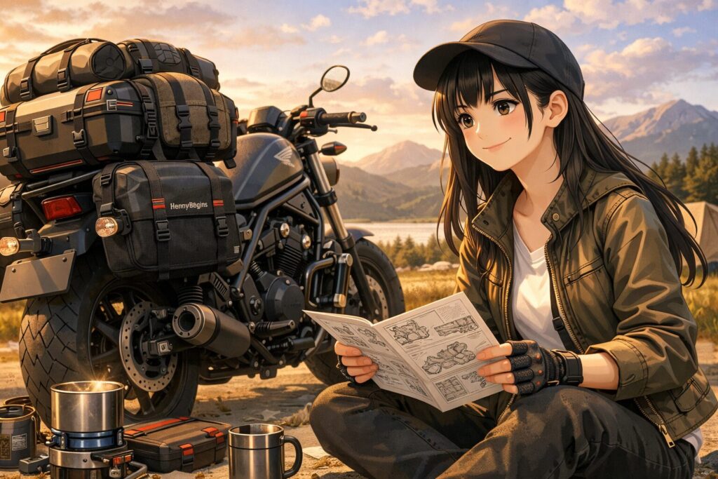 ヘンリービギンズのバッグとの相性で旅仕様に進化