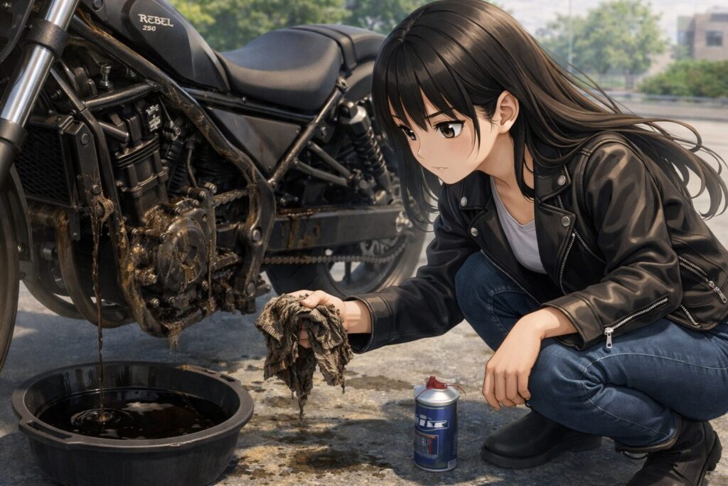 エンジンオイルの劣化やチェーンの汚れが招く燃費悪化