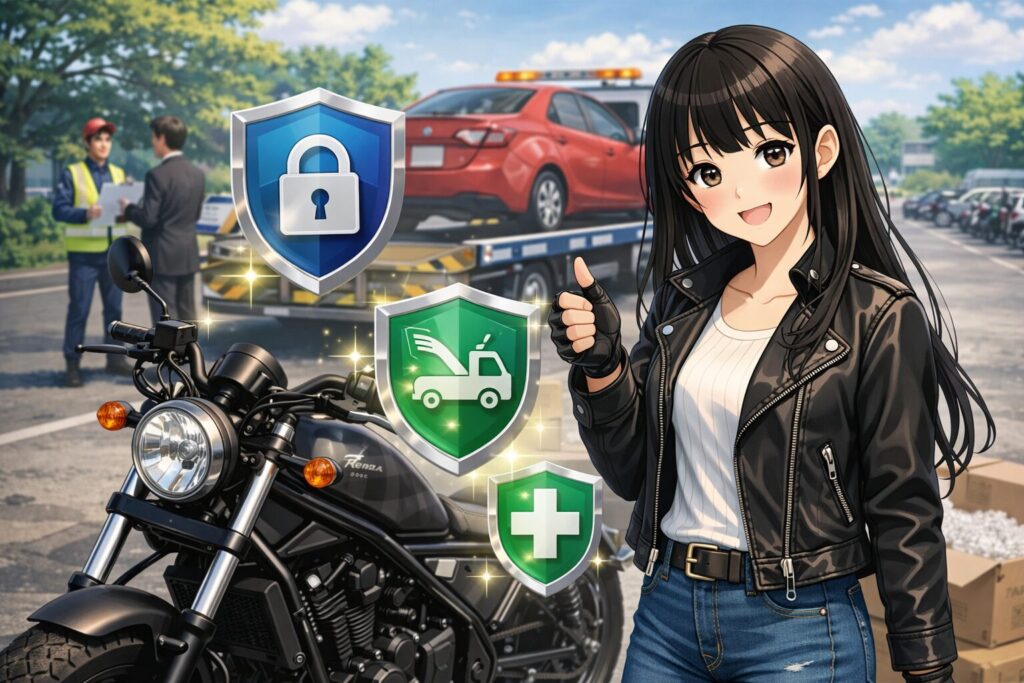 盗難保険やロードサービスなど充実の補償