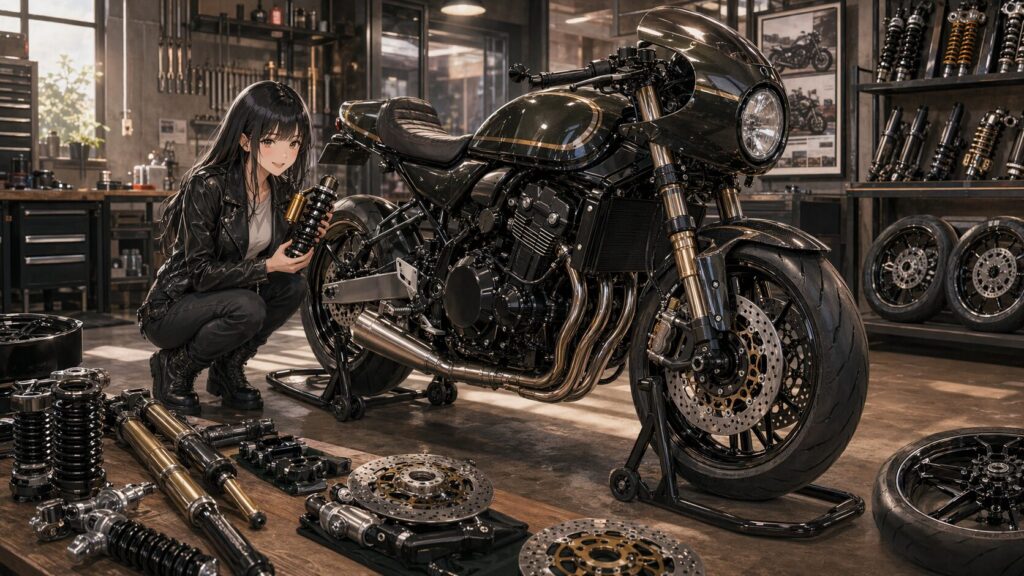 理想を叶えるZ900RSの足回りカスタムとパーツ