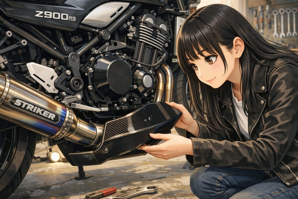 ストライカー製マフラーとカウルの相性検証