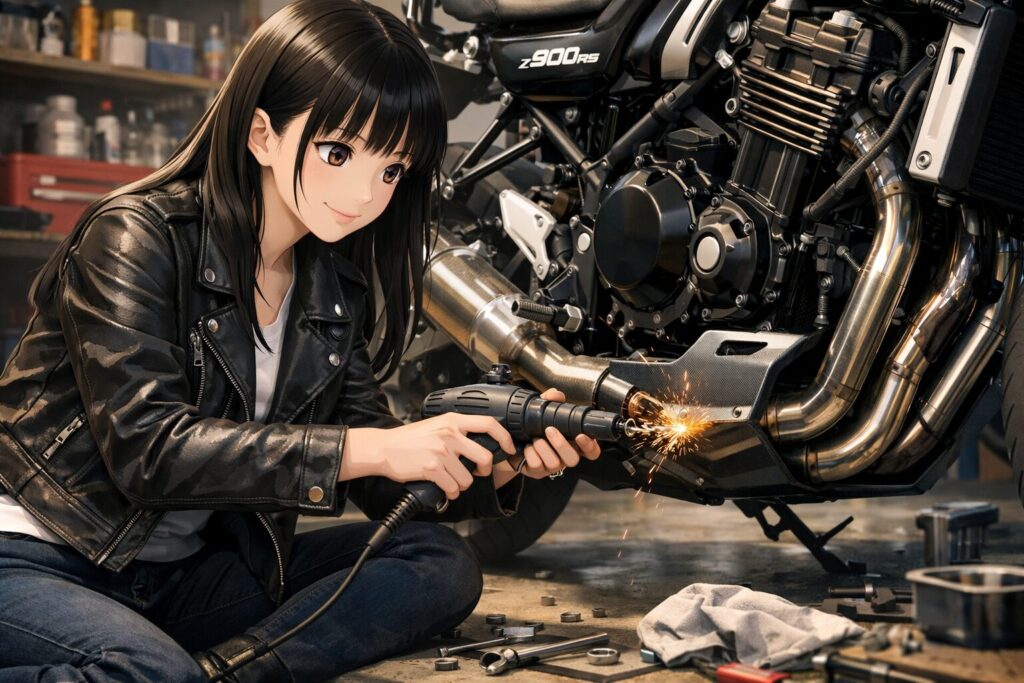 社外マフラーとの干渉を回避する加工ノウハウ