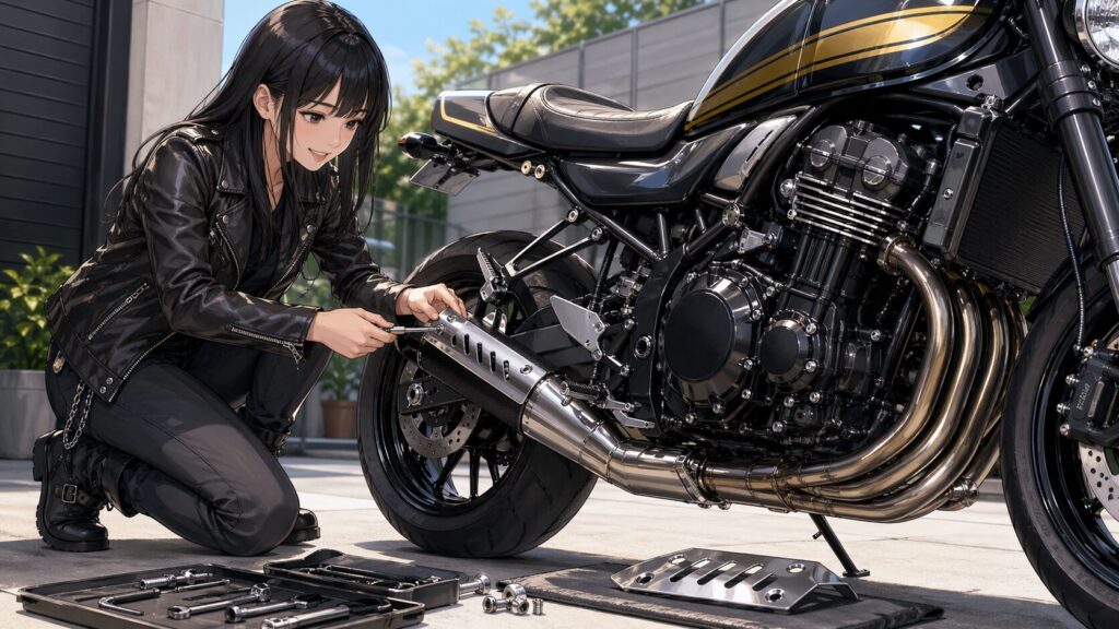 ヨシムラ製マフラー専用ヒートガードの取り付け