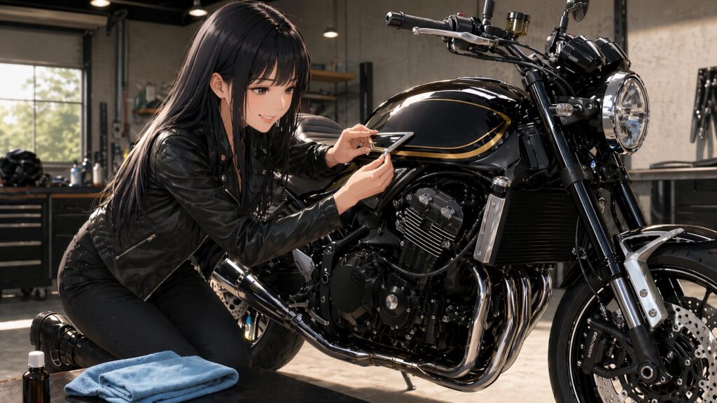 Z900RSのエンブレム：剥がし方と貼り方の手順