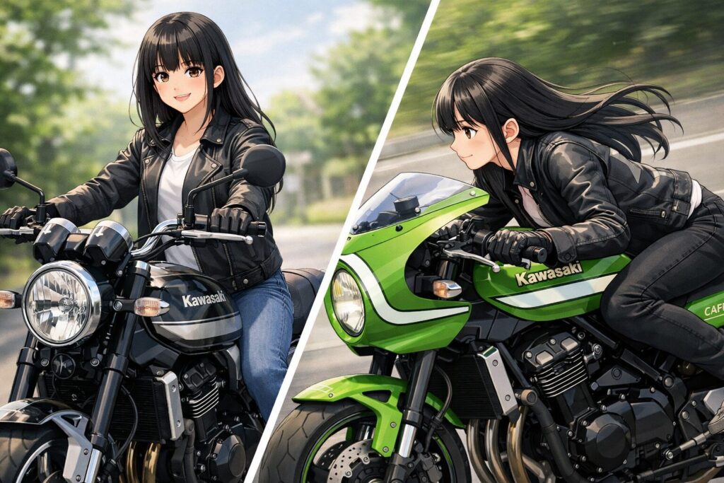 純正のポジションとCAFEモデルの違い